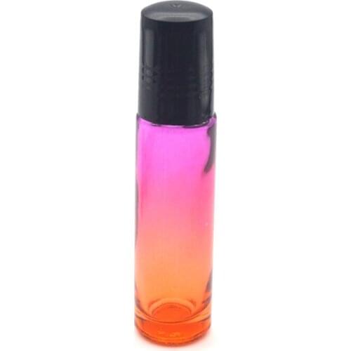 1pcs Essential Oil 10ml Roll Glass Bottle Gradient Red-orange Perfume Empty Roller on Ball Thick Glass Bottle