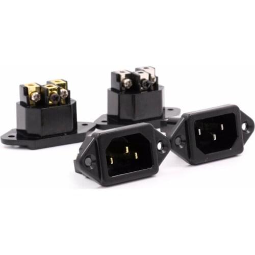1PC POWER SOCKET IEC 320 C14 3pin AC Male Power Cord Inlet Jack Socket Receptacle Connector 250V/10A CCC CE TUV Certifiaction
