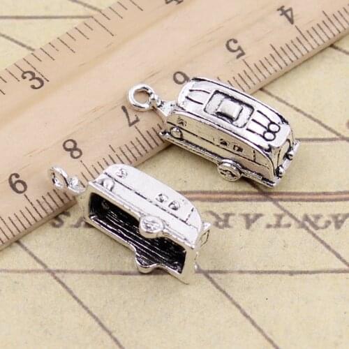 10pcs Charms Caravan Trailer Touring Travel Trailer 26x7x6mm Tibetan Silver Color Pendants Antique Jewelry Making DIY Pendant