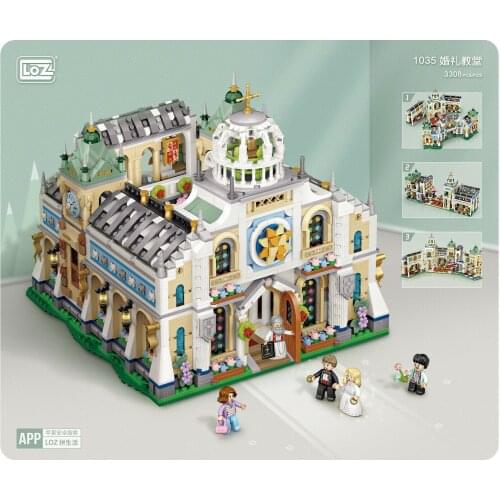 1035 LOZ mini Blocks Kids Building Blocks Lovers Toys Gift Adult Puzzle Wedding Chapel no box