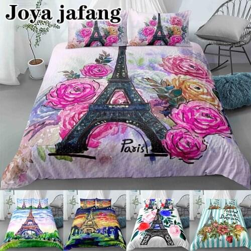 High Quality Paris Eiffel Tower Digital Printing Pattern Duvet Cover Comforter Cover Bedding Sets with Pillowcase 2/3 pcs