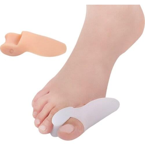 2Pcs Silicone Foot Fingers Single Hole Toe Separator Thumb Valgus Protector Bunion Hallux Valgus Guard Outer Appliance Feet Care
