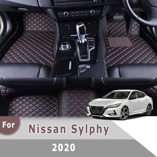 RHD Carpets For Nissan Sylphy 2020 Car Floor Mats Pedals Foots Auto Interior Accessories Automobiles Artificial Leather Rugs