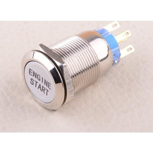 White LED Car Auto Engine Start Stop Push Button Switch Ignition Starter 12V 3/4" Replacement Accessories