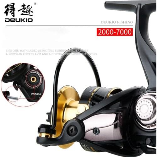 DEUKIO Fishing Reel Gapless Spinning Wheel Screw-in Sea Bream Wheels Fishing Accessories Pesca CS2000-7000 Sea Fishing Rod Reels