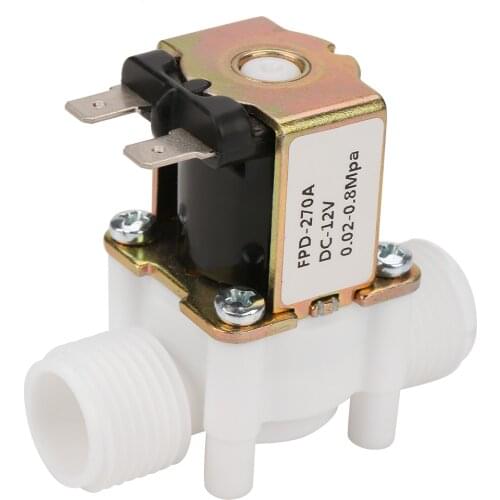12V G1/2" NC FPD-270A Plastic Electrical Inlet Solenoid Water Valve for washing machine water dispenser garden spray irrigation