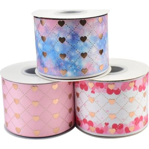 HSDRibbon 75mm 3inch hsd-design custom Love Pattern on Grosgrain Ribbon