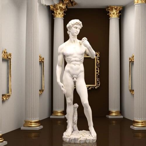 Art Sculpture Resin David Full-Length Portrait Statue Michelangelo Buonarroti Home Decorations 41.5cm R910