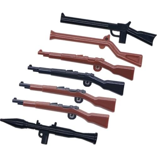 WW2 Military Weapon Pack Gun Building Blocks Rifle Sniper 98K Rocket Soldier Accessories Bricks Boys Gift Toys Compatible Army