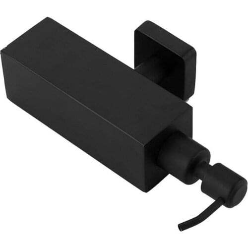 Leyden Square Stainless Steel Soap Dispenser for Kitchen,Liquid Soaps Lotions Pump Press Bottle Black Finish