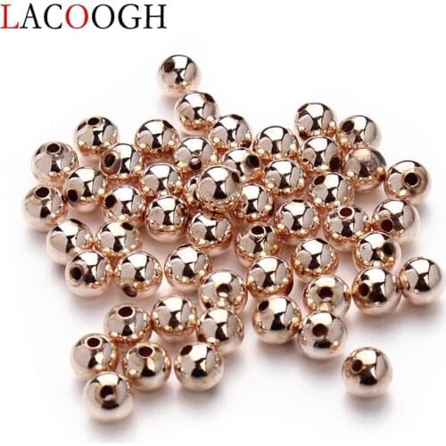 100pcs/lot 3mm 4mm 6mm Copper Spacer Beads Round Gold/Silver Color Loose Bead for Necklace Bracelet DIY Jewelry Making Findings