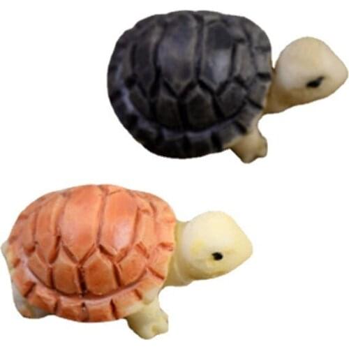 2Pcs Mini Turtle Tortoise Miniature Fairy DIY Doll House Terrarium Micro Display Garden Landscape Decoration Toy Birthday Gifts