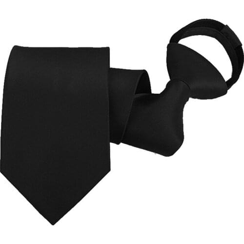 Trendy Classic Zipper Style 8cm Solid Color Mens Tie Suitable for Lazy Business Casual Shirt Dress Free Tie Knot Female