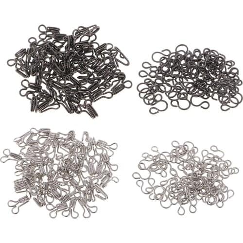 Set of 100 Metal Hook and Eye Fasteners for Dress Skirt Collar Bra Sew on