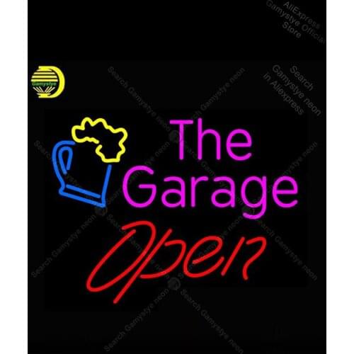 Neon Sign for The Garage Open Glass Cup neon Light Decor club Hotel glass Lighted Garage Signs Lighting Buffal Letrero neon