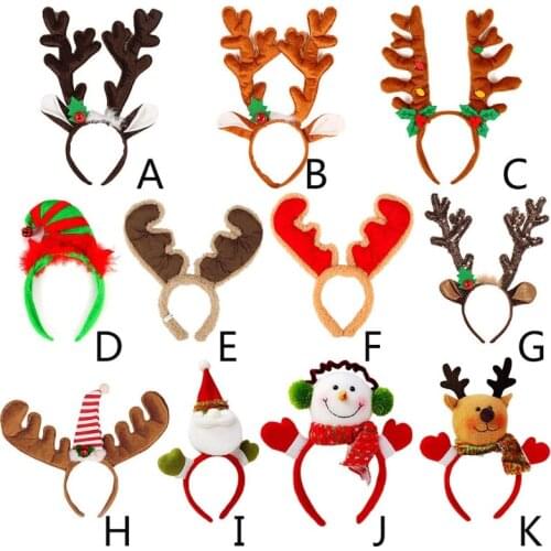 Adult Kids Christmas Headband Cute Reindeer Antler Santa Snowman Hair Hoop Holiday Party Supplies Decoration Headpiece
