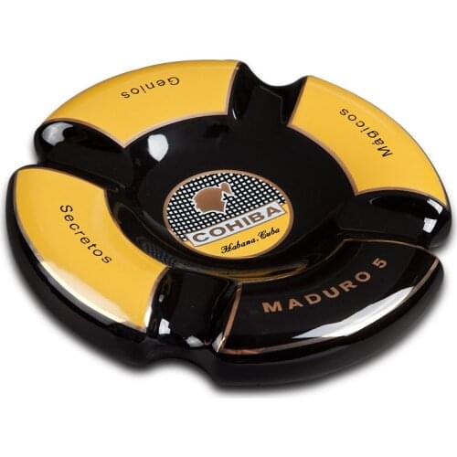 Cigar Ashtray Cohiba Super Luxury Commemorative Edition Eggplant Ashtray Round Black and White Two Colors Available