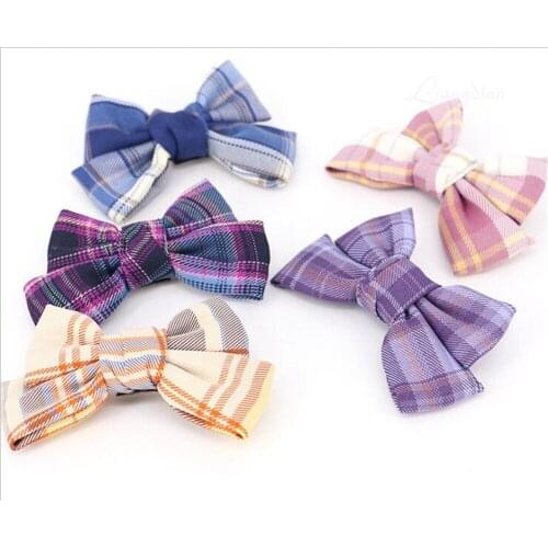 JK Girls Cute Plaid Bow Headband Sweet Hair Clips Hairpins Headwear Women Hair Accessories D217