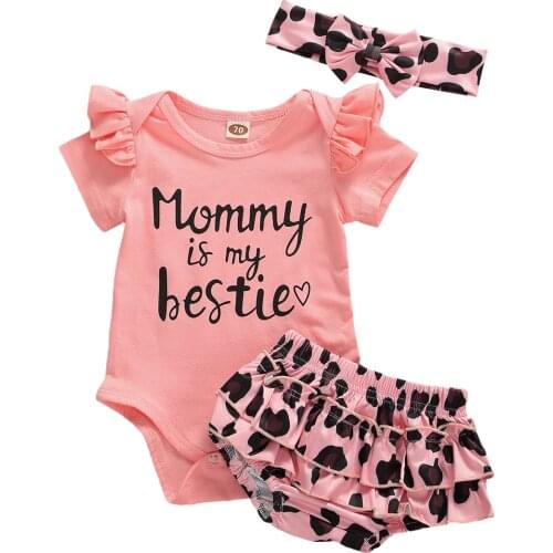 Pudcoco US Stock 0-24M Newborn Infants Baby Girls Clothing Pink Short Sleeve Bodysuit Playsuit Bow-Knot Headband Girl Outfits