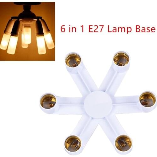 Adjustable Lamp Base Lamp Holder E27 6 in 1 Lamp Socket Splitter LED Bulb Adapter Light Extented Converter