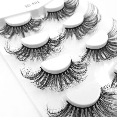 NEW 4 Pairs 100% Mink Fake Eyelashes 3D Eyelashes 25MM Mink Lashes Natural Dramatic Volume Eyelashes Extension False Eyelashes