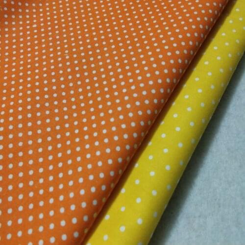Pretty Orange & Yellow Polka Dot Printed 100% Cotton Fabric 50x160cm patchwork quilting bedding baby cloth home decoration