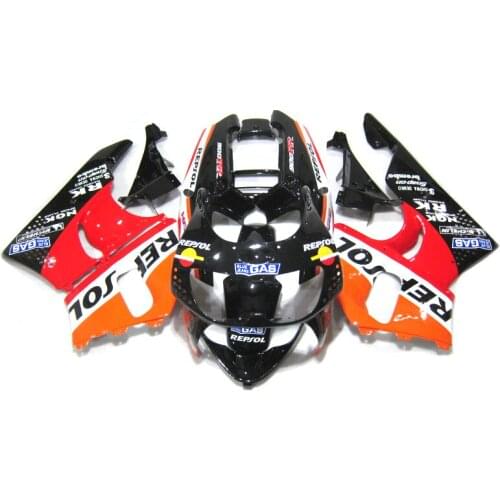 Replace Fairings for HONDA CBR900RR 893 1996 1997 Black Red fairing kit CBR893RR 96 97 XF46