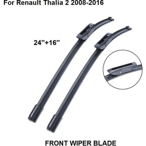 Windscreen Wiper For Renault Thalia 2 2008-2016 24''+16'' high quality Car Accessories Wipers Blade