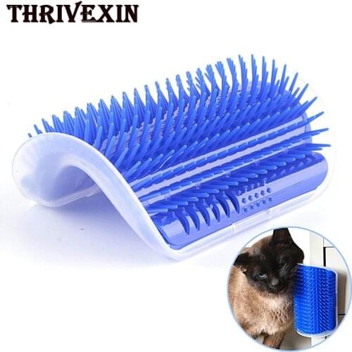 Cat Scratcher Corner Pet Brush Comb Play Cat Toy Plastic Scratch Bristles Arch Massager Self Grooming Hair Removal Brush Comb