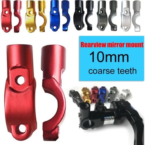 Universal Motorcycle Chrome Handlebar Rearview Mirror Mount Adapter Holder Clamp 10MM CNC Aluminum alloy Motorcycle Accessories