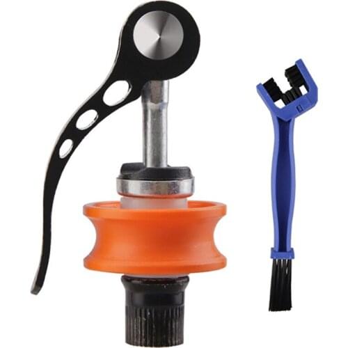 Bike Chain Keeper, Bicycle Chain Keeper Holder Hub Tool with Bike Chain Clean Brush for Chain Cleaning