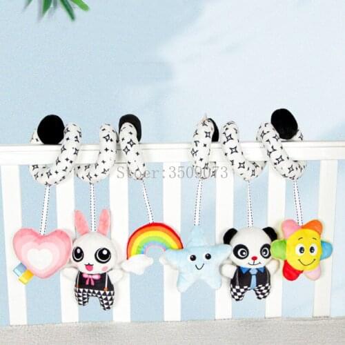 Baby Bed Hanging Toy Hanging Spiral Rattle Cart Pendant Interactive Early Education Tool Newborn Stroller Hanging Bed Baby Toys