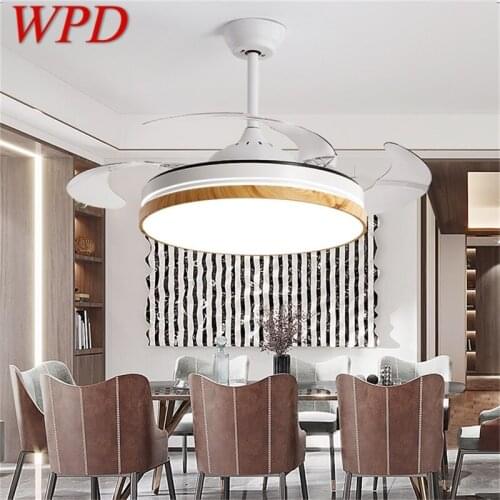 WPD Ceiling Fan Light Kit 3 Colors LED With Remote Control Invisible Fan Blade For Home Dining Room Bedroom Restaurant