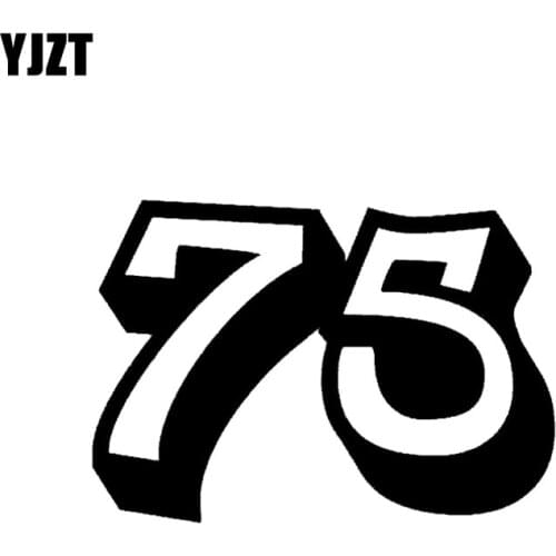 YJZT 15CM*10.5CM Personality Number 75 Vinyl High-quality Car Sticker Decal Black/Silver Graphical C11-0808