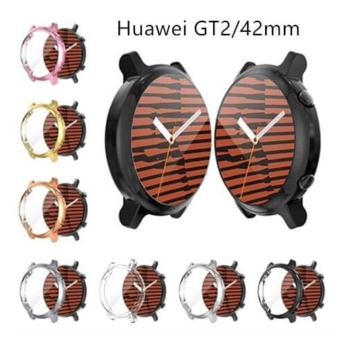 Protective Case for Huawei Watch GT 2 42mm Soft TPU Full Screen Protection Case HD Protector for Gt 2 watch Cover Accessories