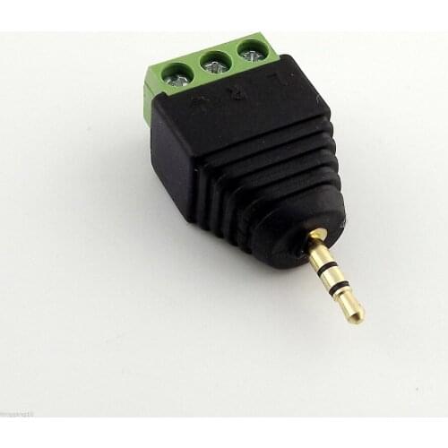 10pcs 2.5mm Stereo Male To AV Screw Video AV Balun Screw Terminal Plug Adapter