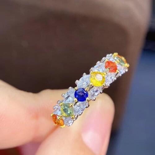 100% Natural and Real Sapphire Ring 925 sterling silver Fine jewelry Sapphire Ring