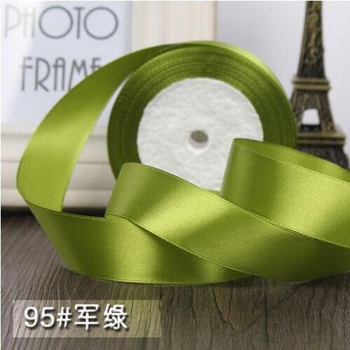 22meter/lot 1"(25mm) (25 yards/roll) Army green Single Face Satin Ribbon Gift Wrapping Christmas ribbons Sewing Fabric Hand DIY