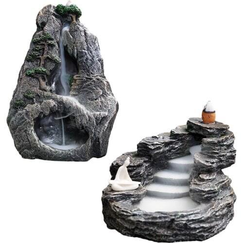 Backflow Incense Burner Innovative Incense Holder Resin Crafts surrounds like a waterfall full of mystery relieve stress quiet