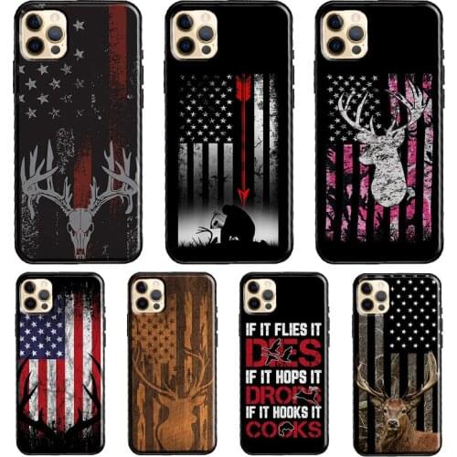 Deer Hunting American Camouflage USA Flag Phone Case For iPhone 11 Pro Max XS XR X 12 Mini SE 2020 6S 7 8 Plus 12 Pro Max Cover