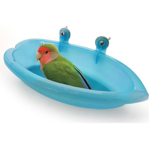 Bird Bathtub Ellipse Shaped Parrot Feeding Cup Parrot Bath Bowl Small Bird Bathing Tub Pet Bird Cage Accessories Bird Toys