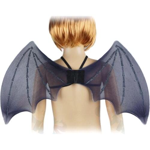 Boys Girls Kids Black Bat Wings Fairy Wings Costume Halloween Angel Birthday Party Cosplay Fancy Dress Props