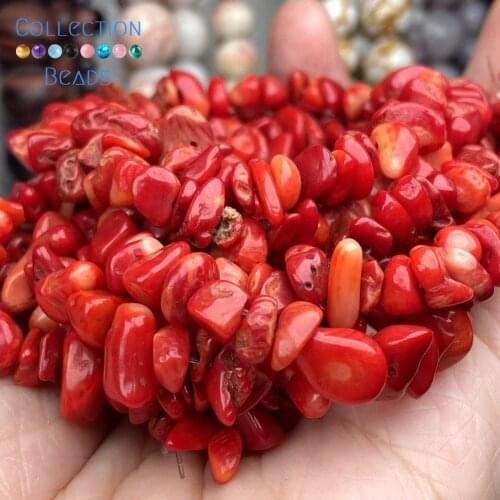 Natural Irregular Red Coral Stone Loose Spacer Round Beads For Jewelry Making DIY Bracelets Accessories Wholesale 15