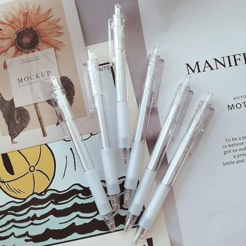 50PCS Press Gel Pen Black Students Use 0.5MM Simple and Fresh Literary Notes To Press The Pen Test Stationary Office Accessories