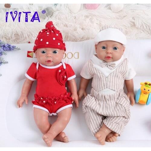 IVITA WB1503 41cm Popular Full Silicone Reborn Baby Dolls Alive Realistic Newborn Lifelike Babies Kids Toys for Christmas Gift