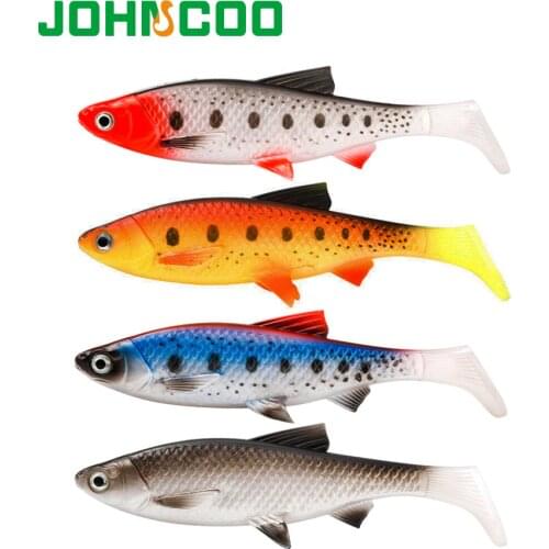JOHNCOO 15cm 36g Soft Bait Soft Lure Large 3D Eye Swimbaits Wobbler Pike Bass Fishing Silicone Shad Crankbait
