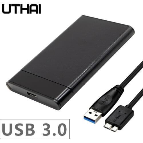 UTHAI G10 USB 3.0 Mobile Hard Disk Box 2.5 Inch SATA Hard Disk Box SSD Sliding Cover Grid Texture Mobile External HDD Enclosure