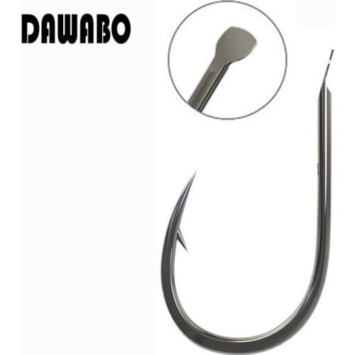 DAWOBO 50 Pcs boxed fishhook #3-#13 High carbon steel HOOK black color Jig Big Hook Corrosion Fishing Hooks Fishing Tackle