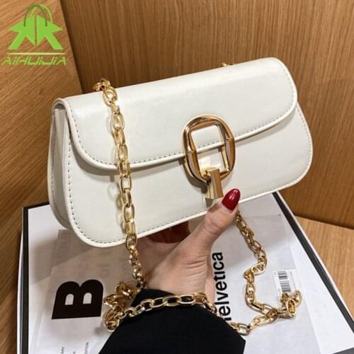 Fashion Lady Underarm Bag Summer New High-quality Pu Leather Solid Color Handbag Luxury Designer Chain Shoulder Messenger Bags