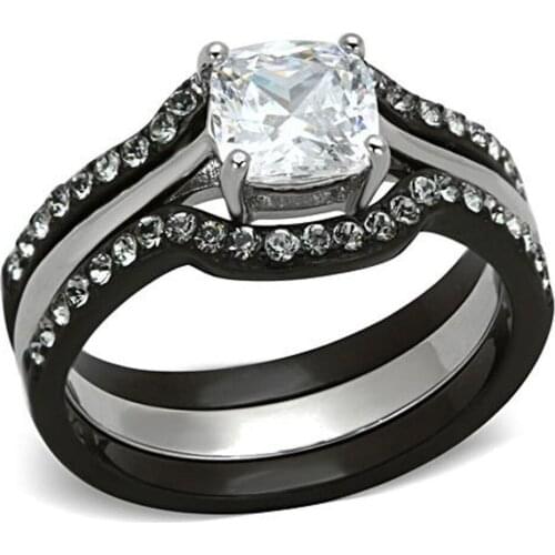 Fashion Trendy Cubic Zirconia Black Wedding Rings For Women Luxury Engagement Ring Jewelry Dropshipping